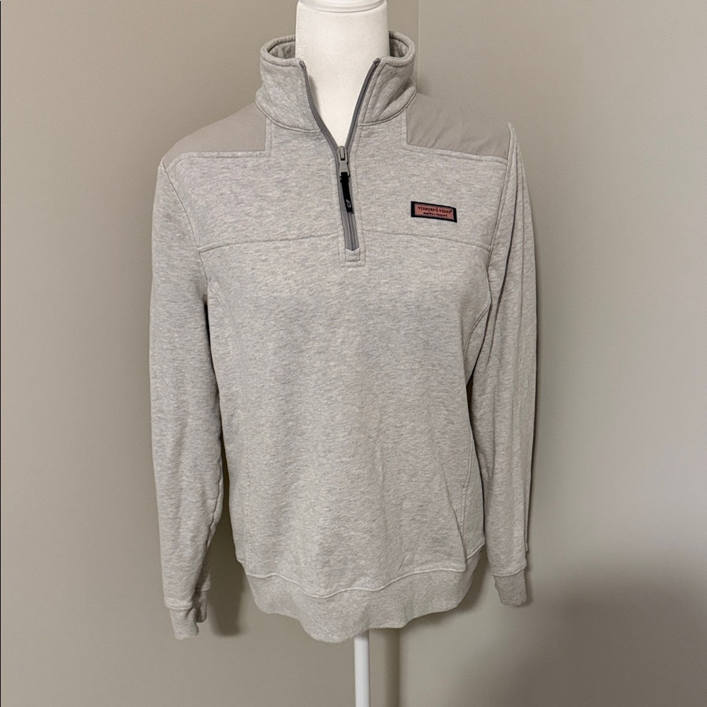 Vineyard Vines Gray Shep Half-Zip Sweatshirt Medium
